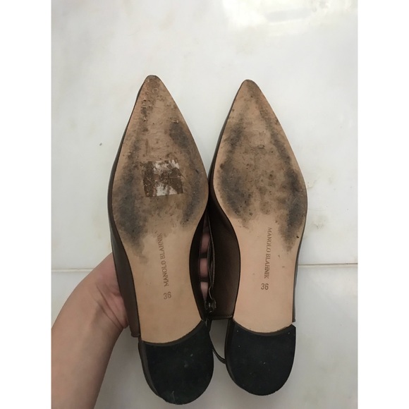 Manolo Blahnik Bronze Strap Flats - Picture 3 of 3